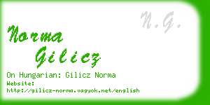 norma gilicz business card